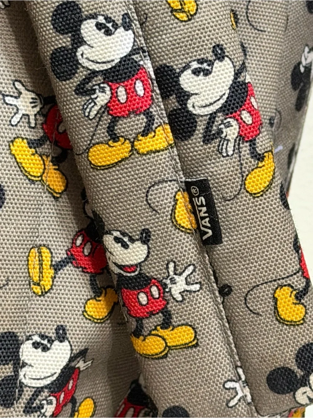Disney x Vans Mickey Mouse Backpack Gray Print School Travel Bag